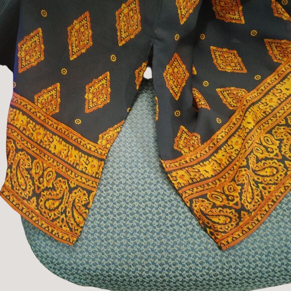 Vintage Long Duster Sheer 2X A Wild Thyme Button Down Jacket Geometric Patterns - Picture 7 of 10